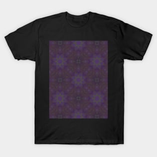 Purple and Green Flower Shaped Pattern - WelshDesignsTP003 T-Shirt